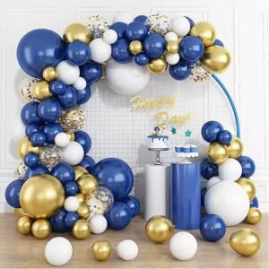Midlinkerz Blue Balloons For Decoration - Pack of 84 Pcs Birthday Decoration Items For Boy | Blue Theme Birthday Decoration Kit | Metallic Balloons for Decorations | Balloons for Birthday (Latex)