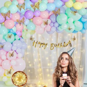 Midlinkerz Butterfly Theme Birthday Party Decorations, Birthday Decoration Kit for Girls, Rainbow Theme Decoration, Butterfly Birthday Decoration Items