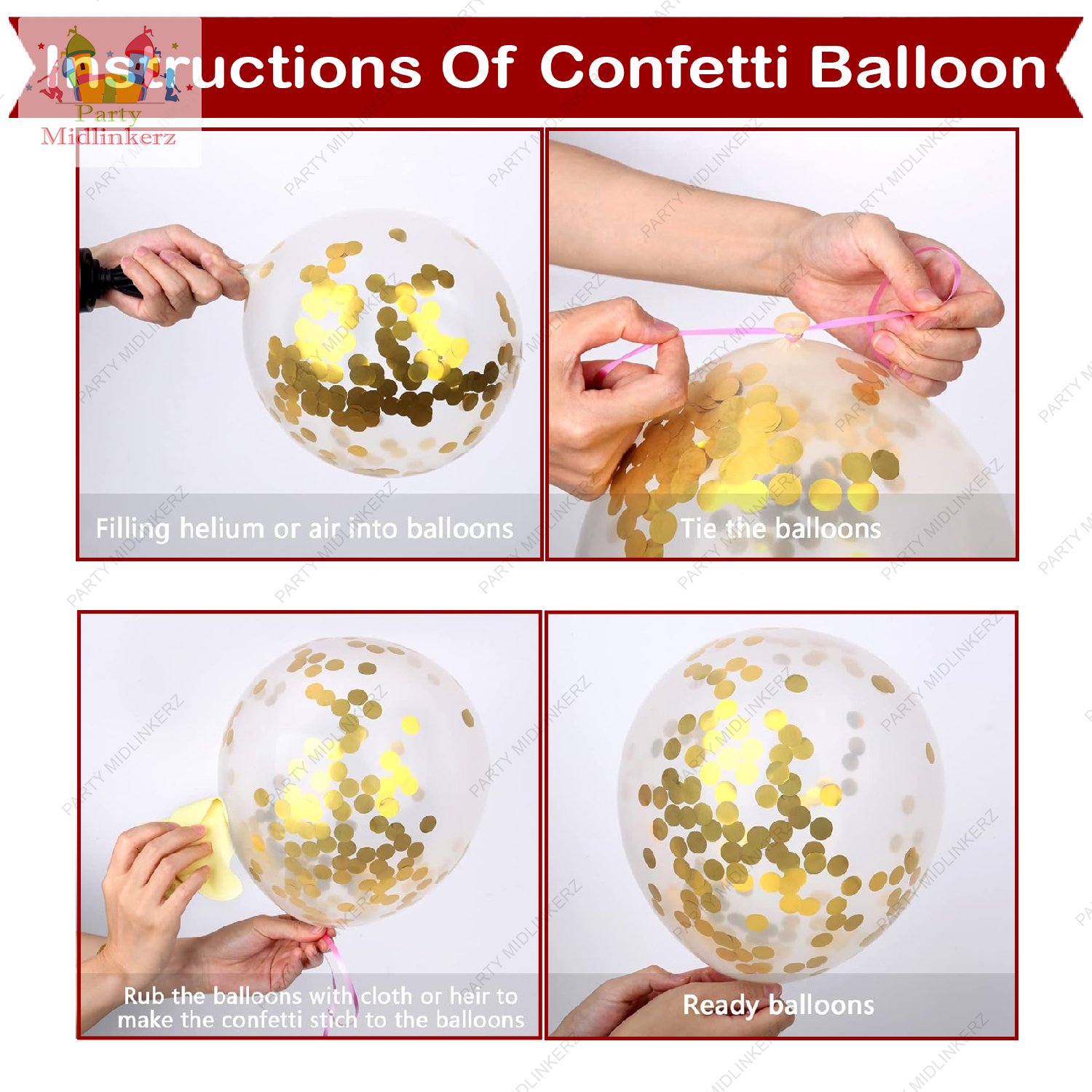 Mildlinkerz Happy Birthday Banner With Golden Confetti Balloons For Decoration - 9 Items Combo Set For Husband Wife Birthday Decorations Items / Golden Balloons For Birthday Theme Parties - Image 5