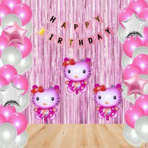 Midlinkerz Kitty Happy Birthday Decoration kit Combo - 49 Pcs for Birthday Decor  (Set of 49)