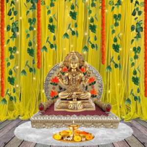 Midlinkerz Haldi Decoration Items for Marriage | Backdrop for Pooja Decoration, Ganpati, (Set of 8)