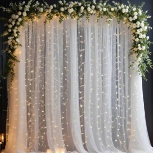 Midlinkerz White Decoration Net with Led Fairy Lights for Romantic Dinner, Anniversary, Paper Birthday Party Celebration and Valentines Day