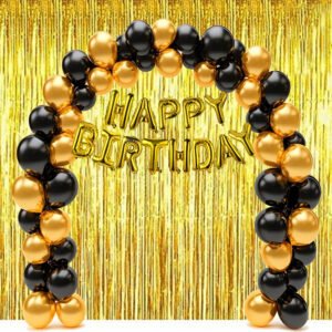 PARTY MIDLINKERZ Birthday Kit, 35 Pcs Combo Birthday Decor Kit with Metallic Balloons & Curtains (Set of 35)