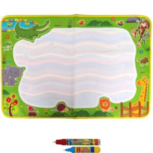 Midlinkerz Rubber Water Doodle Mat for Kids - Combo of 3 Pcs, Reusable Gift for Kids Age 3 to 7 | Mess Free Water Drawing for Toddlers | Learning and Educational Doodle Mat for Girls