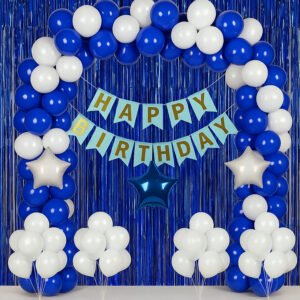 PARTY MIDLINKERZ Happy Birthday Balloons Party Decoration Kit items 46Pcs combo set decor for HBD  (Set of 46)