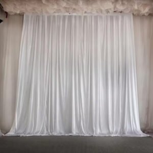 Midlinkerz Decoration Tulle White net Curtain Cloth (2 Items, Maroon and Black)