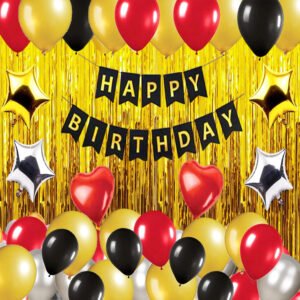 Midlinkerz Solid 1st Birthday Decoration Kit Set Item Combo for Boys & Girls Balloon (Multicolor, Pack of 45)