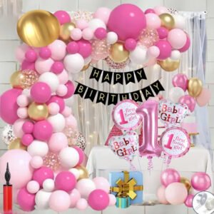 Mit dlinkerz Cute 1sBirthday Decoration Items - For Girls  (Set of 52)