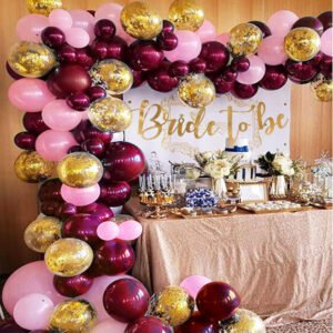 MIDLINKERZ Rosegold bride to be decoration set combo kit for girls with banner 60 Pcs (Set of 60)