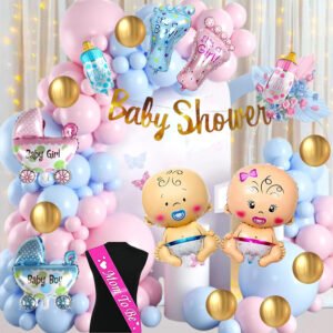 Midlinkerz Baby Shower Decoration Items Set Mom to be sash  (Set of 55)