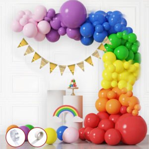 Midlinkerz Rainbow Theme Birthday Balloons-Pack Of 73 Birthday Decoration Items|Multicolor Balloon Decoration For Birthday|Birthday Decoration Items For Kids|Rainbow Balloons For Birthday
