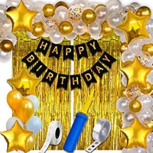 Midlinkerz Birthday Decoration For Baby Boy Or Girl , Combo Balloon  (Multicolor, Pack of 63)