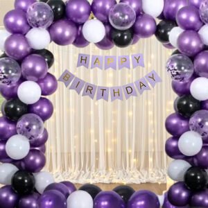 MIDLINKERZ Net Happy Birthday Decoration kit Combo - 36 Pcs with Led Light and Net Curtain (Set of 36)