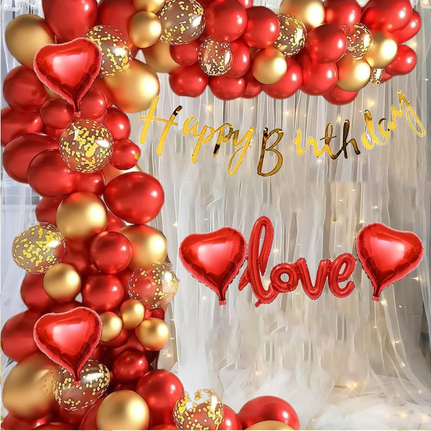 Midlinkerz Printed Happy Birthday Decoration kit Combo - 40 Pcs for Birthday Decor (Set of 64)