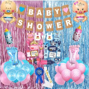 Midlinkerz  Baby Shower Decoration Items Set - 92 Pcs Kit Baby Shower Combo  (Set of 92)