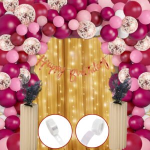 Midlinkerz Burgandy Happy Birthday Decoration kit Light Combo - 59 Pcs for Birthday Decor  (Set of 59) 4462 Ratings & 33 Reviews