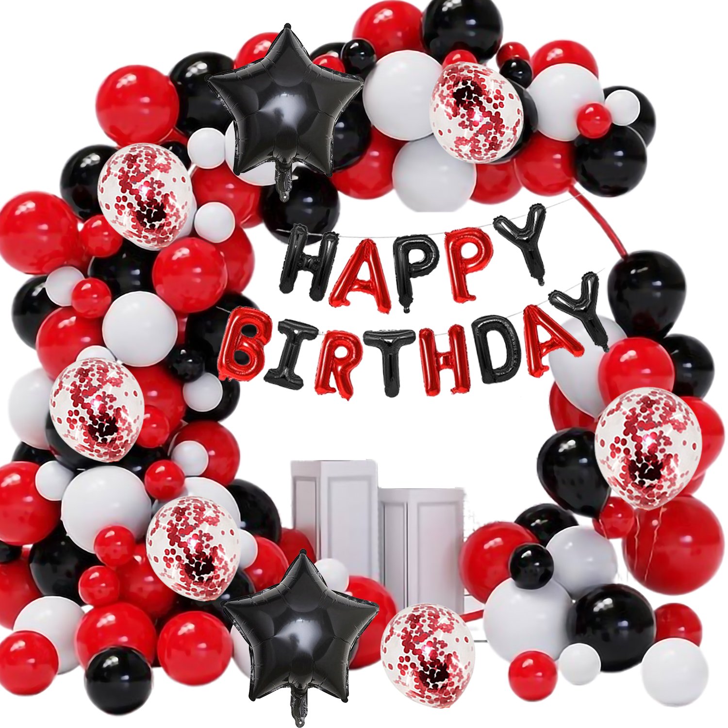 MIDLINKERZ Solid Happy Birthday Balloons Decoration Kit 40 Pcs, (Set of 40)