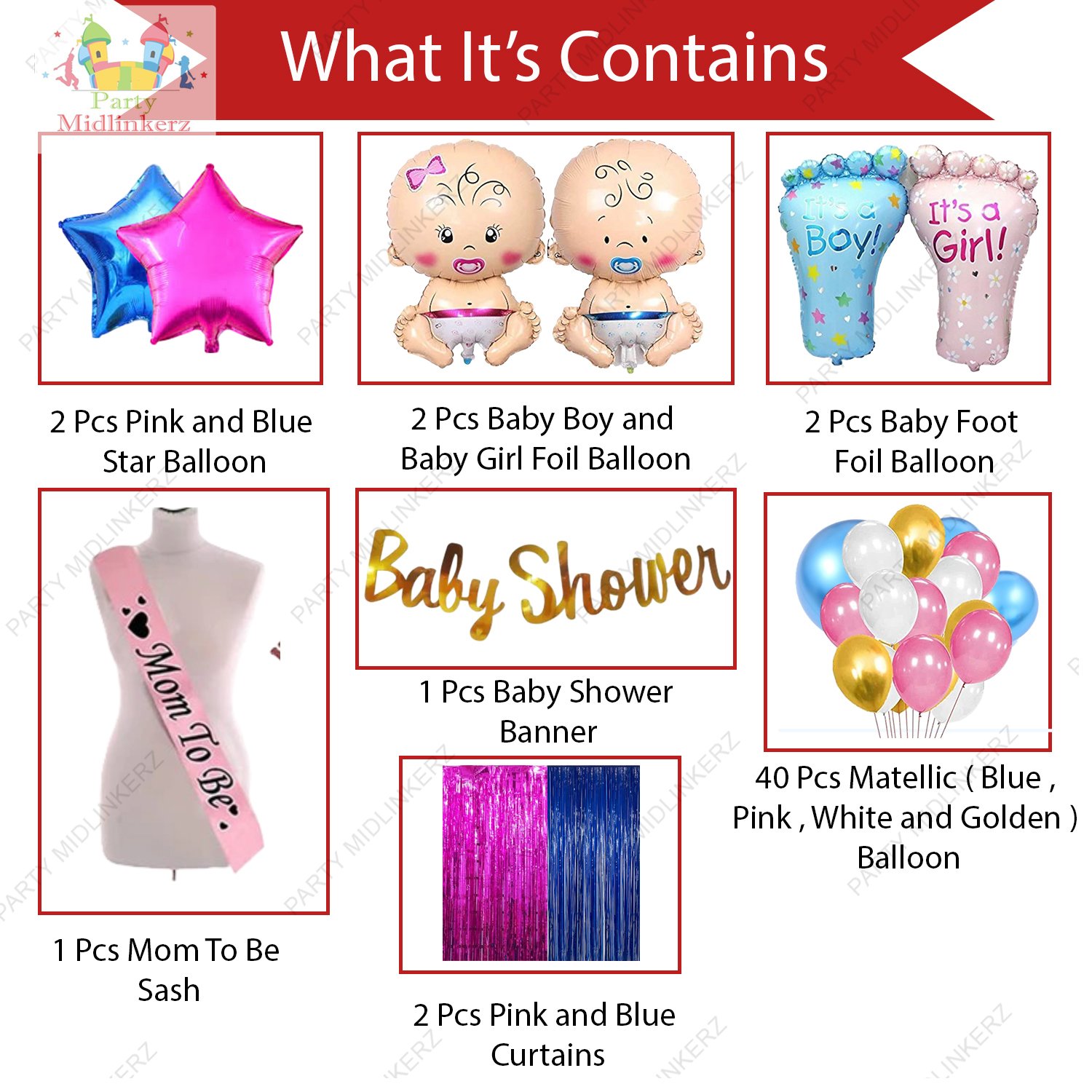 Midlinkerz Baby Shower Decoration Items - 50Pcs Baby Shower Banner mom to be sash (Set of 50) - Image 2