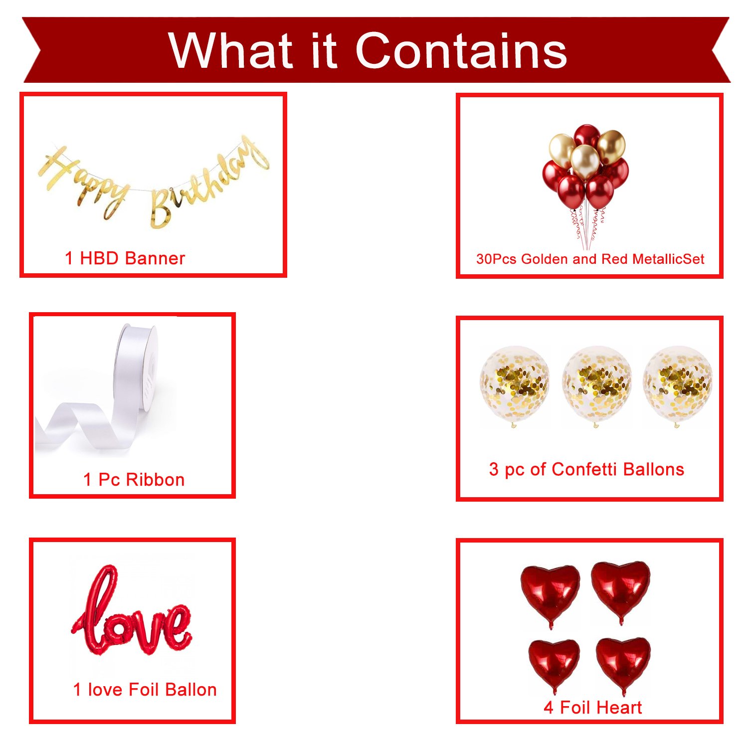 Midlinkerz Printed Happy Birthday Decoration kit Combo - 40 Pcs for Birthday Decor (Set of 64) - Image 2