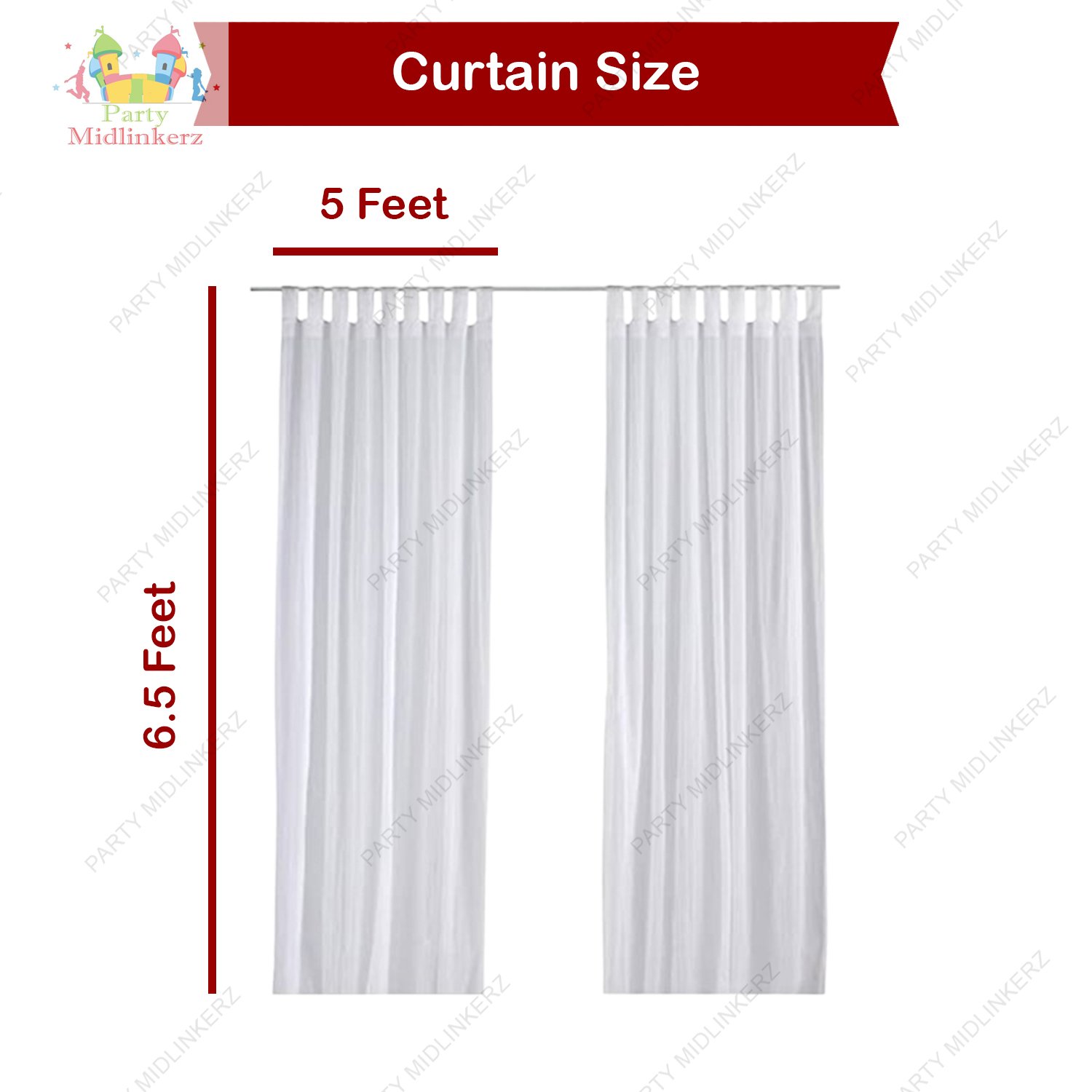 Midlinkerz Pink and Maroon Birthday Decoration Kit with White net curtain & Fairy Light (Set of 64) - Image 4