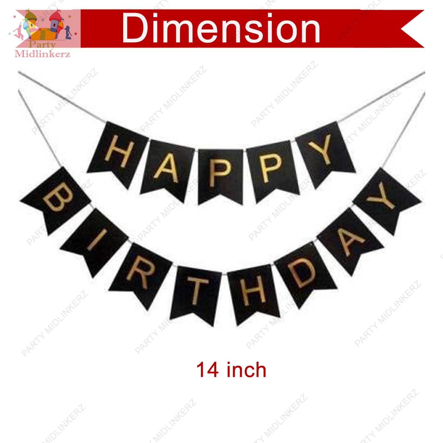 PARTY MIDLINKERZ Printed Happy Birthday Decoration kit Combo - 61 Pcs for Birthday Decor (Set of 61) - Image 3