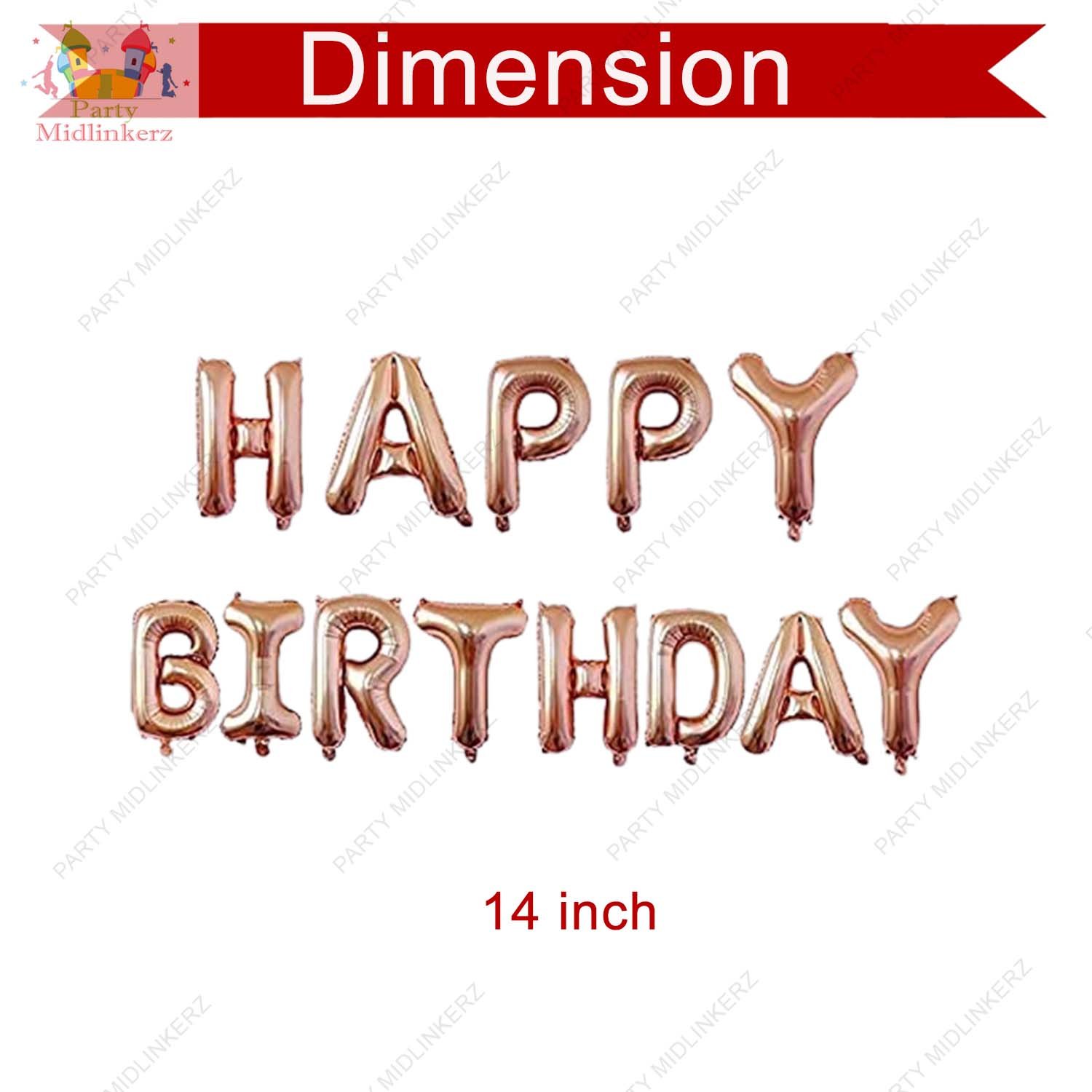 MIDLINKERZ Printed Happy Birthday Decoration kit items Combo - 54Pcs for Birthday Decor (Set of 54) - Image 3
