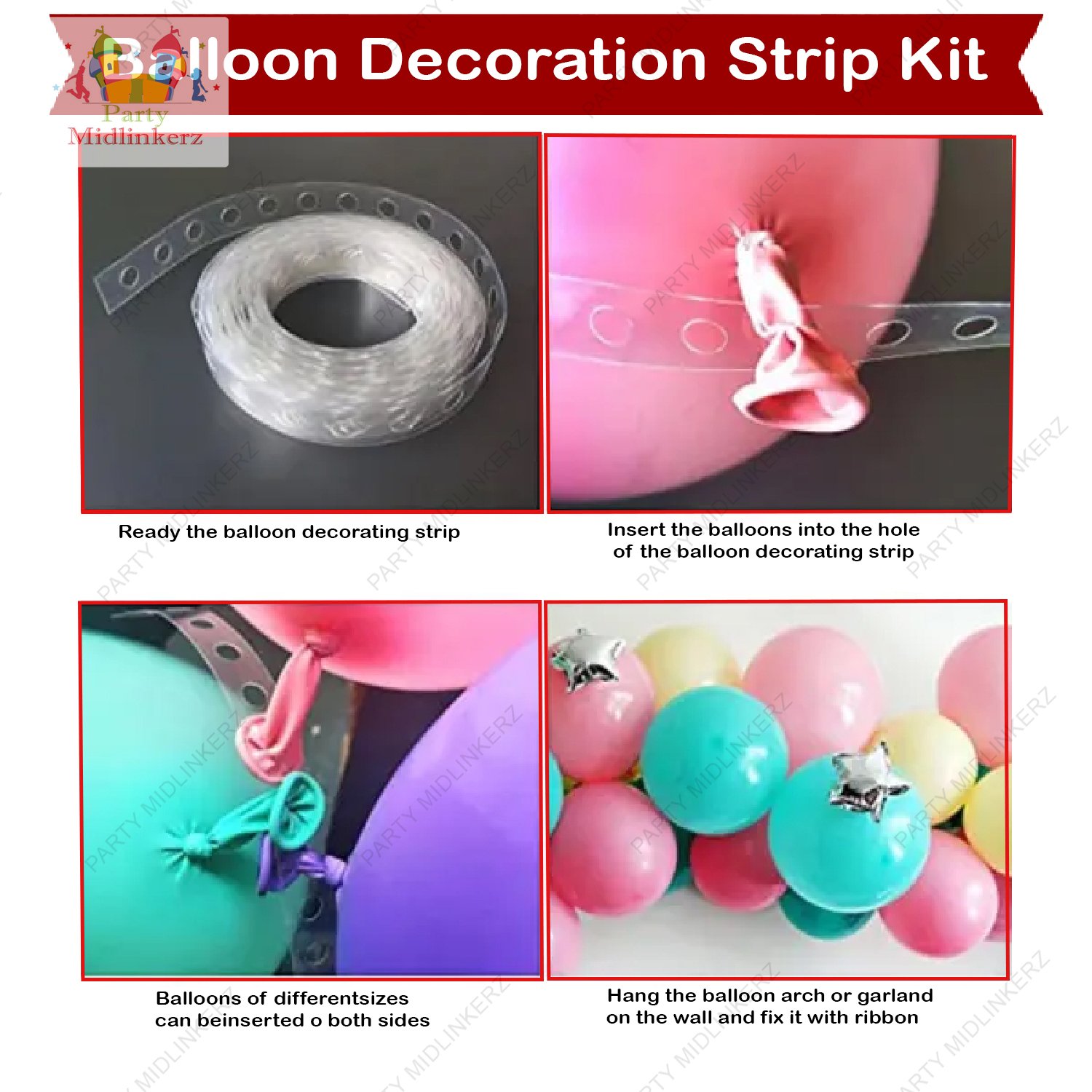 Midlinkerz Solid Happy Birthday Balloons Decoration Kit 66 Pcs, 1 set of Multicolor 13Pcs "Happy Birthday" alphabet foil balloons and 50Pcs Polka Dot Balloon Set with 2Pcs Silver Curtain and 1 Pc Ribbion for Birthday Theme Decorations Items Combo with Helium Letters Foil Balloon Banner, Latex Metallic Balloons Balloon (Multicolor, Pack of 66) (Set of 46) - Image 5