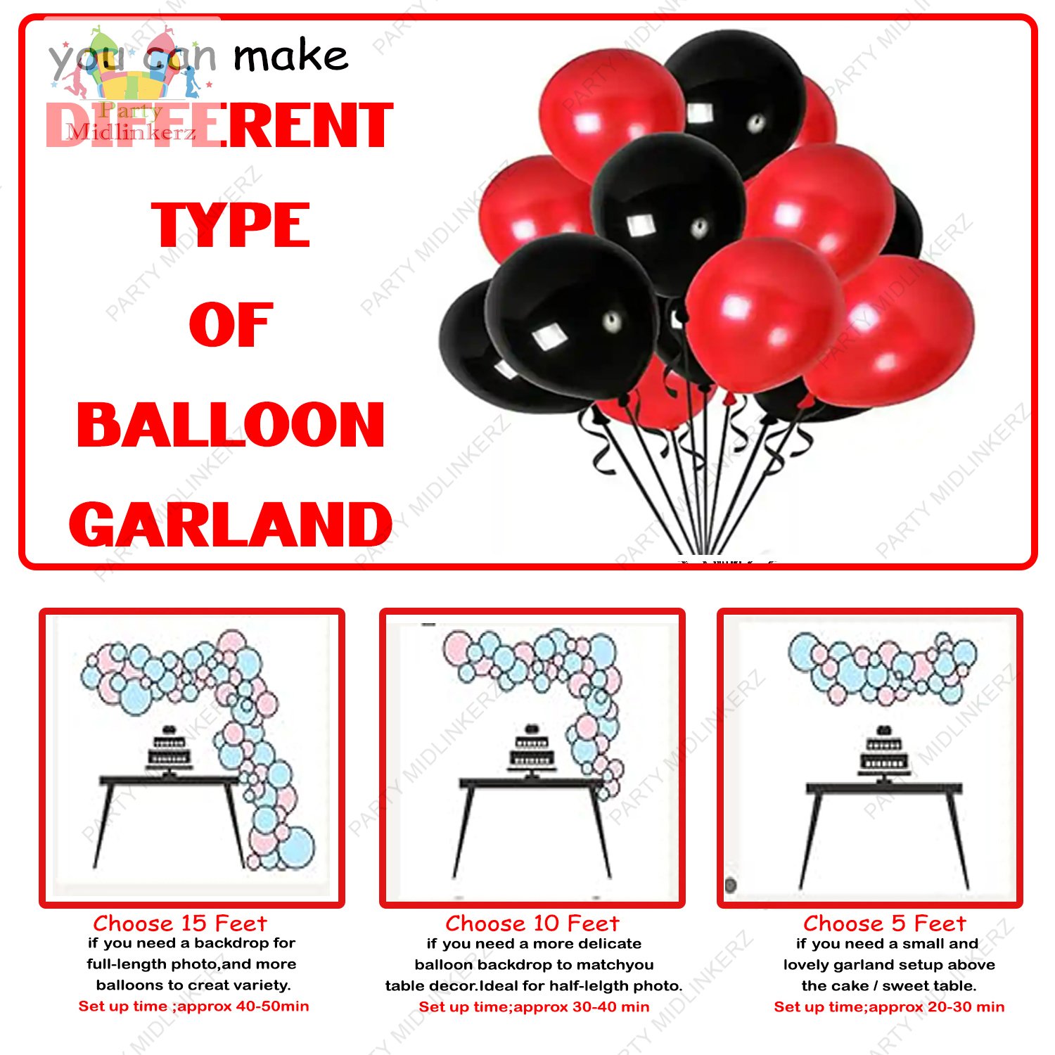 MIDLINKERZ Solid Happy Birthday Balloons Decoration Kit(Set of 41) - Image 4