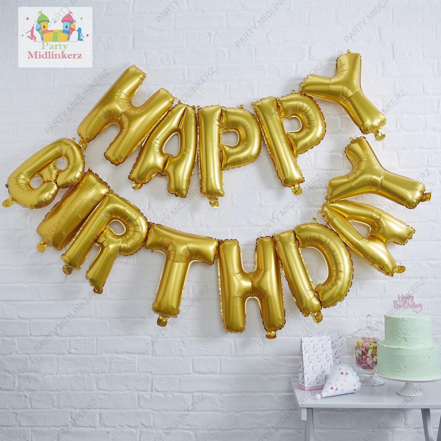 MIDLINKERZ Solid Happy Birthday Balloons Decoration Kit 45 Pcs, 1 set of silver 13Pcs "Happy Birthday" alphabet foil balloons and 30Pcs Golden, Black and Silver MetallicSet with 2Pcs of Silver Foil for Husband Kids Boys Balloons Decorations Items Combo with Helium Letters Foil Balloon Banner, Latex Metallic Balloons Balloon (Multicolor, Pack of 45) (Set of 45) - Image 4