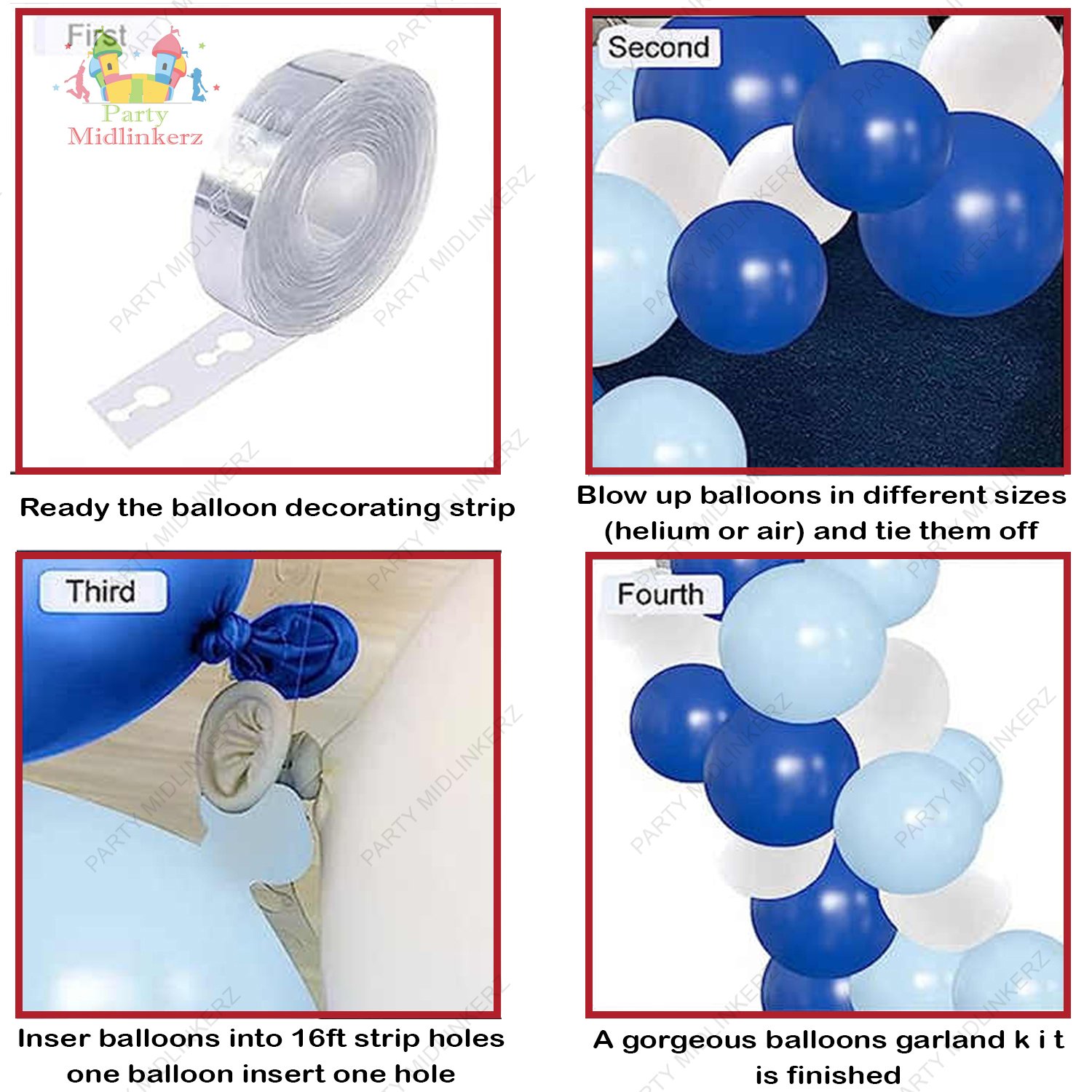 Midlinkerz Girl Happy Birthday Decoration kit items 40 Pcs With Net Curtain & Led Light (Set of 58) - Image 4