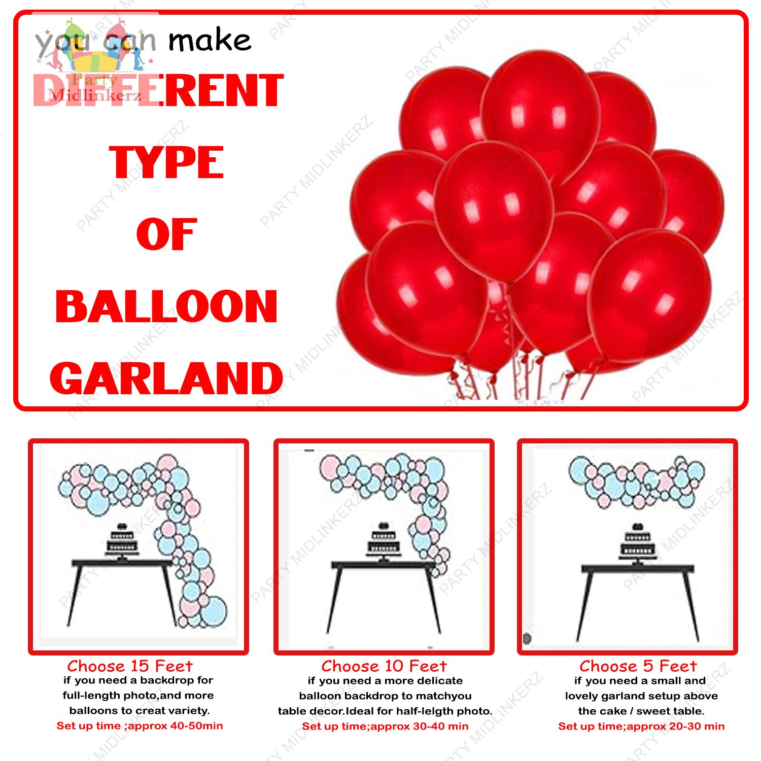 31 Pc Tent Romantic Decoration Set Red and White Balloons Foil Heart LED Light and Back Drop White Curtains| bedroom decoration items| theme Romantic /birthday party decorations banner - Image 5