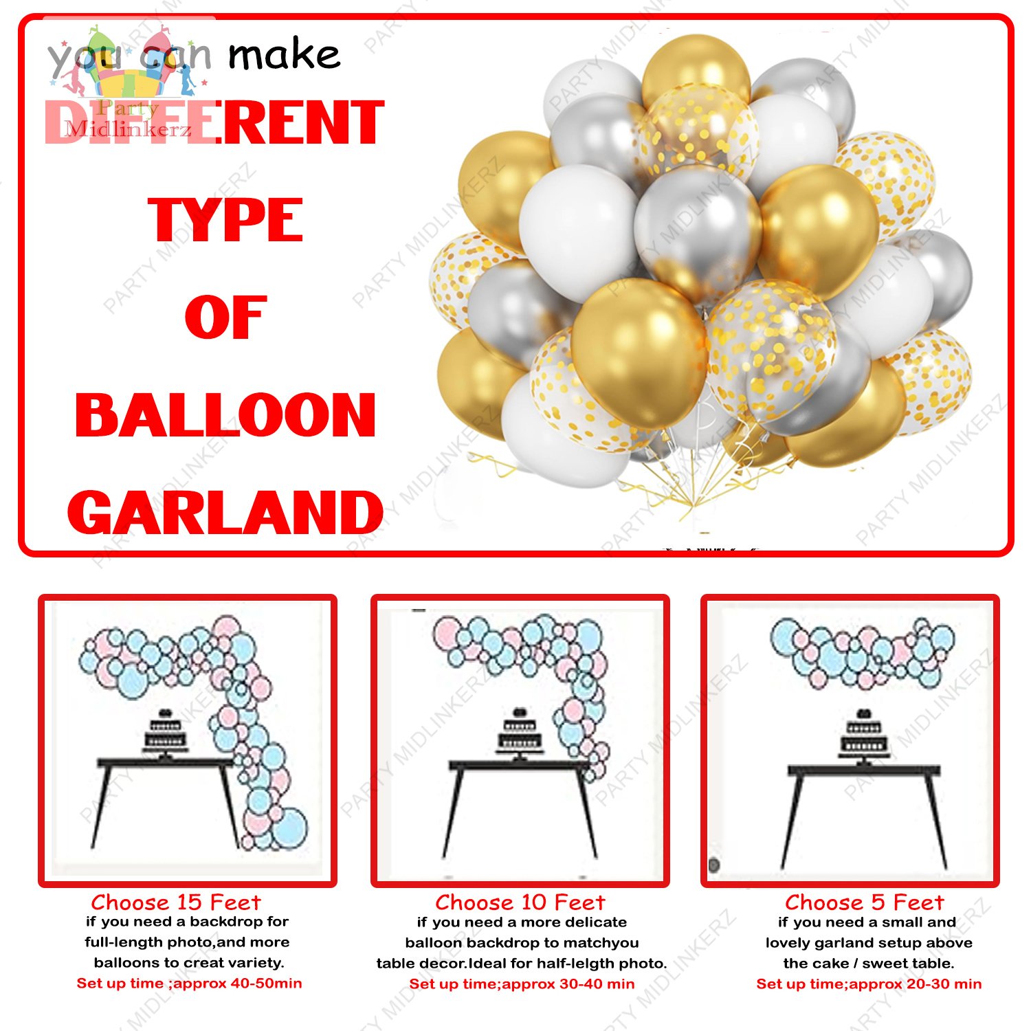 PARTY MIDLINKERZ Solid Happy Birthday Balloons Decoration Kit 37 Pcs, (Set of 37) - Image 5