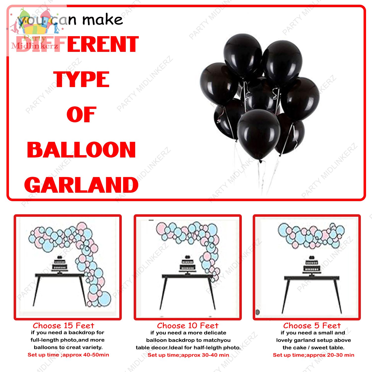 Midlinkerz Happy Birthday Balloons Decoration Kit 33 Pcs, 1 set of Golden 13Pcs "Happy Birthday" alphabet foil balloons and 30Pcs Golden, Black and Silver MetallicSet with 2Pcs of Silver Foil for Husband Kids Boys Balloons Decorations Items Combo with Helium Letters Foil Balloon Banner, Latex Metallic Balloons Balloon (Multicolor, Pack of 33) (Set of 33) - Image 5