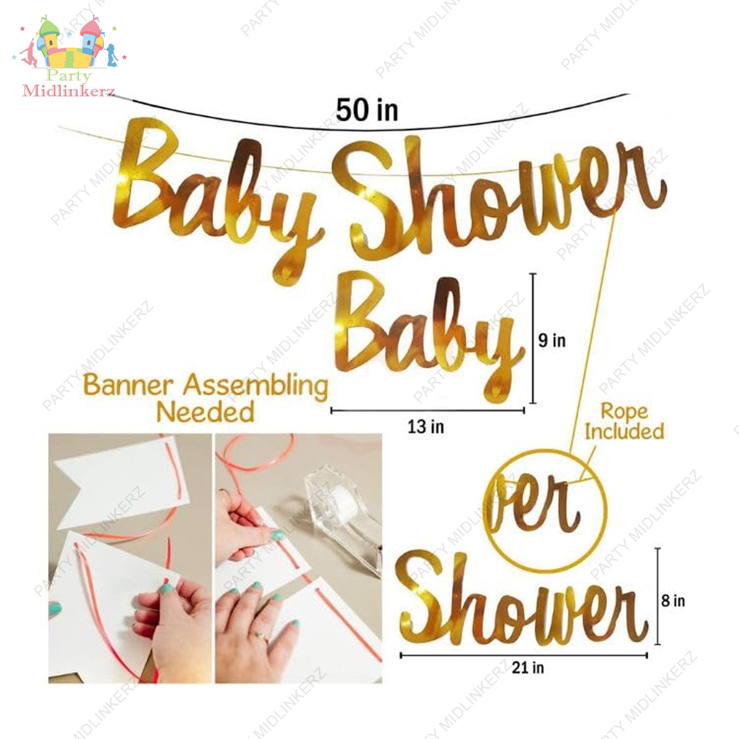 Midlinkerz Baby Shower Decoration Items Kit for Home Purple Pastel Balloons (Set of 35) - Image 4