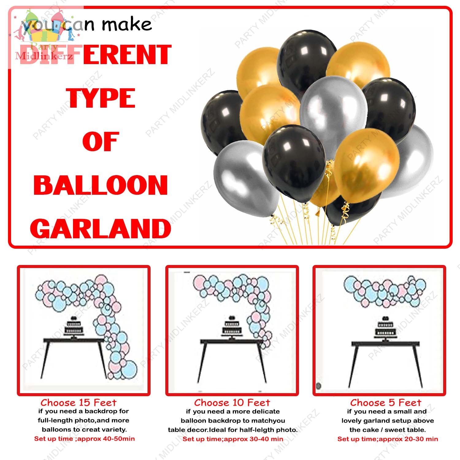 MIDLINKERZ Printed Happy Birthday Decoration kit items Combo - 54Pcs for Birthday Decor (Set of 54) - Image 5