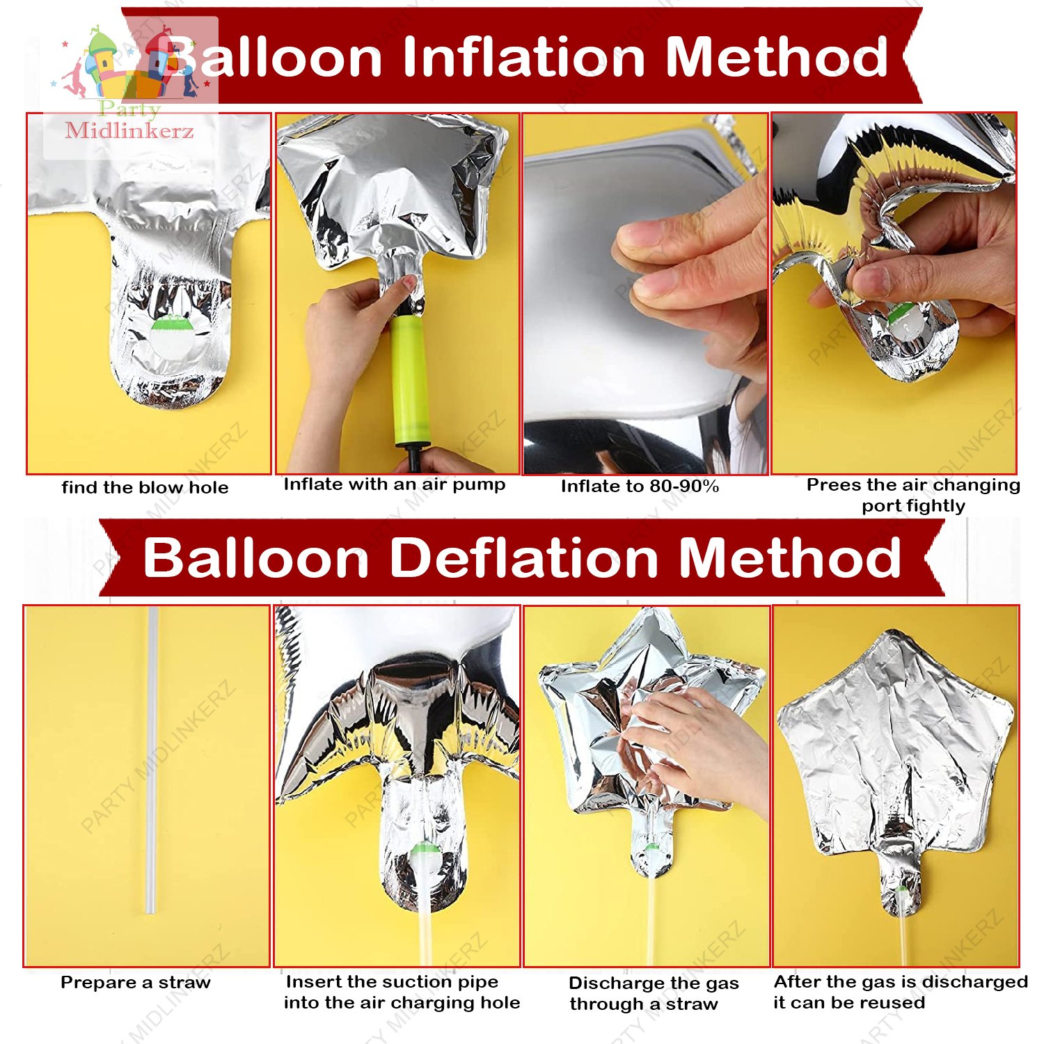 Midlinkerz Solid Happy Birthday Balloons Decoration Kit 68 Pcs, 1 set of Black "Happy Birthday" 13pcs alphabet Banner (Set of 68) - Image 5