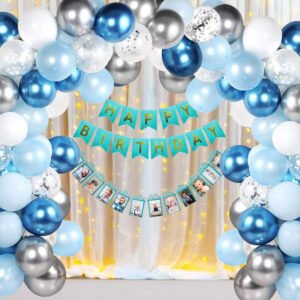 Midlinkerz Boy Happy Birthday Decoration kit items Combo - 68 Pcs for Birthday Decor (Set of 68)