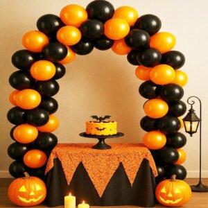 Party Midlinkerz Halloween Balloons- Pack Of 100 | Black And Orange Balloons For Halloween Decorations | Decorations Balloons | Halloween Theme Party Balloon (Latex)