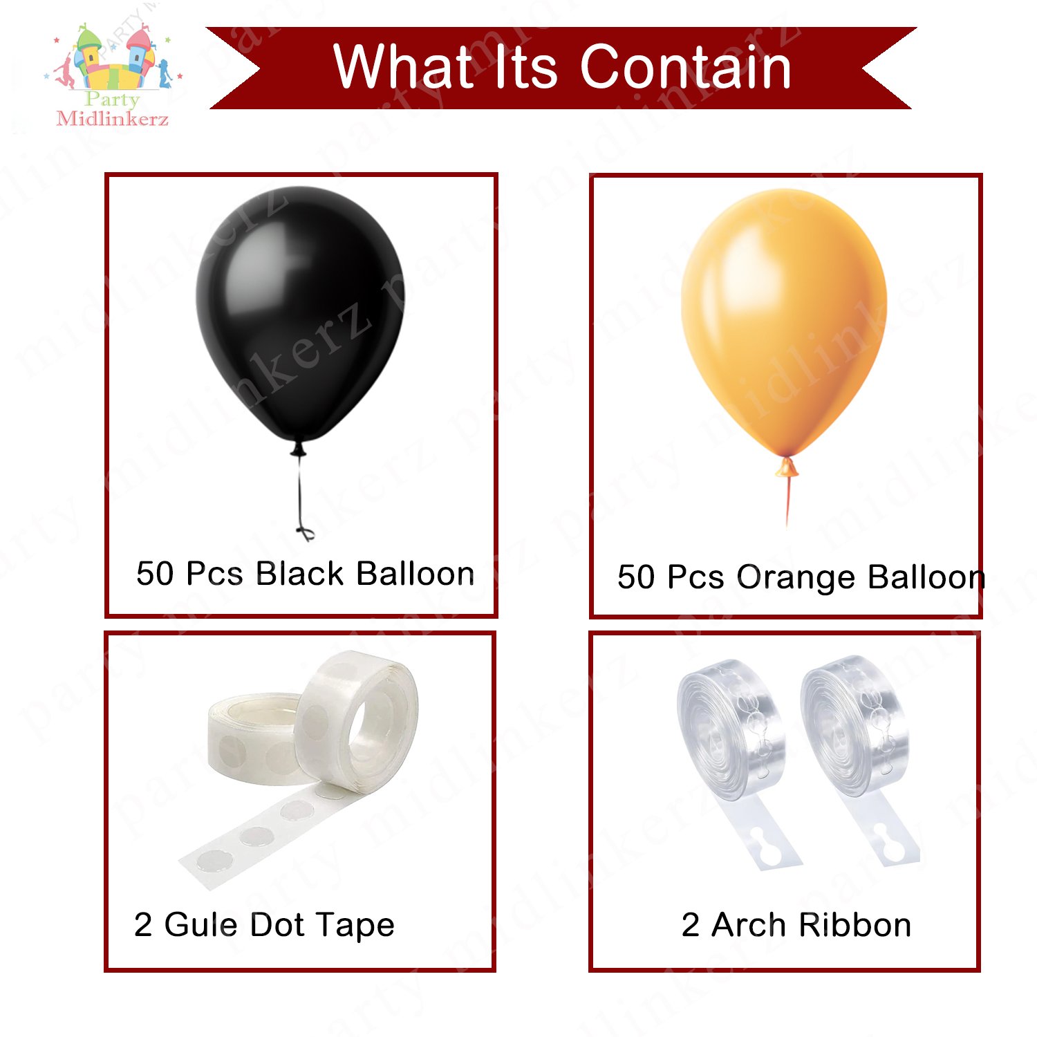 Party Midlinkerz Halloween Balloons- Pack Of 100 | Black And Orange Balloons For Halloween Decorations | Decorations Balloons | Halloween Theme Party Balloon (Latex) - Image 2