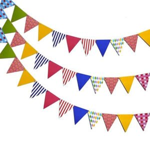 Multicolor Paper Triangle Flag