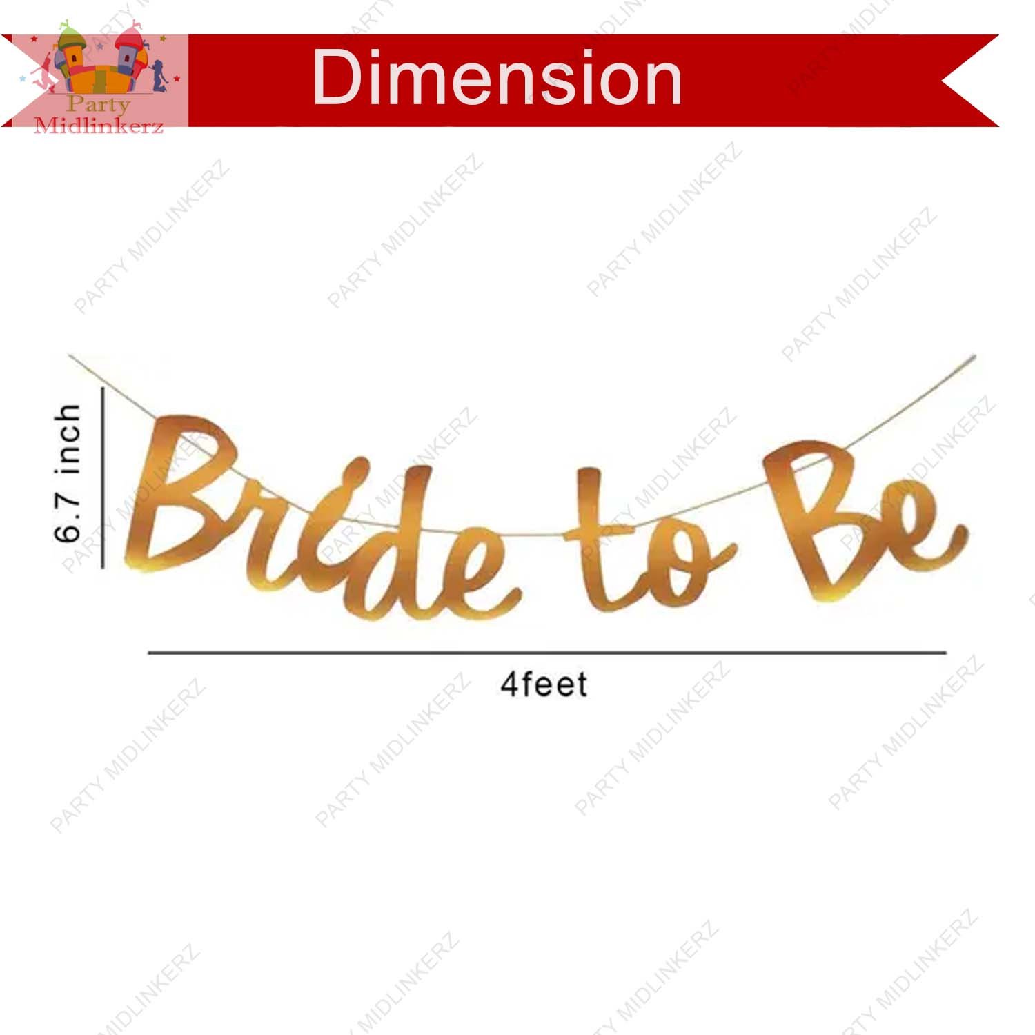 Midlinkerz Pink Bride To Be Decoration Set Combo Kit For Girls With Banner & Helium Pastel Balloons/ Backdrop/ Bridal Shower Decorations - Image 3