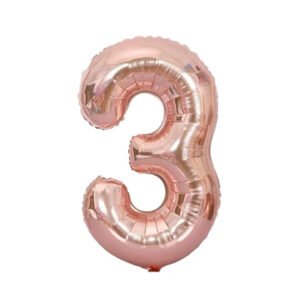 Party Midlinkerz Number Foil 3 Rose Gold