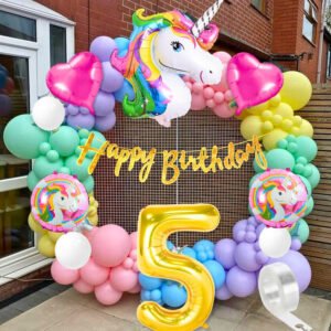 Unicorn theme 5th birthday decoration