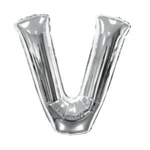 Party Midlinkerz Silver V Letter Balloon