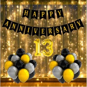 Party Midlinkerz Happy 13th Anniversary Decoration Items Kit Couple Wedding Marriage Celebration