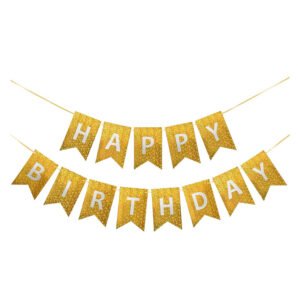 Birthday With Glitter Paper Banner