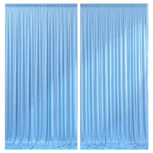 Midlinkerz Baby Blue Backdrop Curtains for Parties