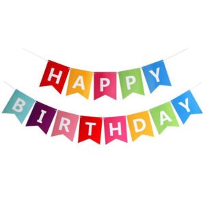 Happy Birthday Banner Colorful Birthday Party Decor Rainbow