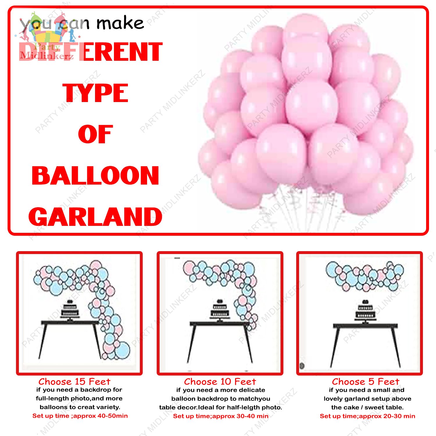 Party Midlinkerz Happy Birthday Balloons Decoration Kit - Image 5