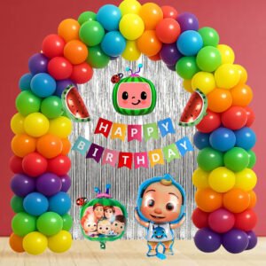 Midlinkerz Crazykart 5th Fifth Five Happy Birthday Combo Kit For Party Decoration Items Cocomelon (Set of 40)